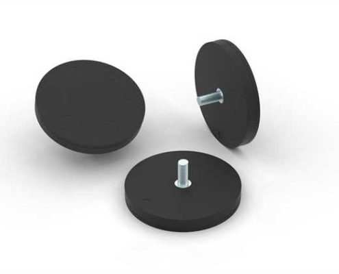 Rubber Coated Magnets With Male Threaded Stud